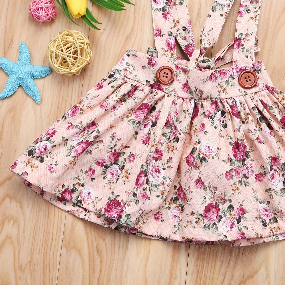 🌟HP🌟High-Waisted Floral suspender Pleated Skirt - Picture 3 of 5